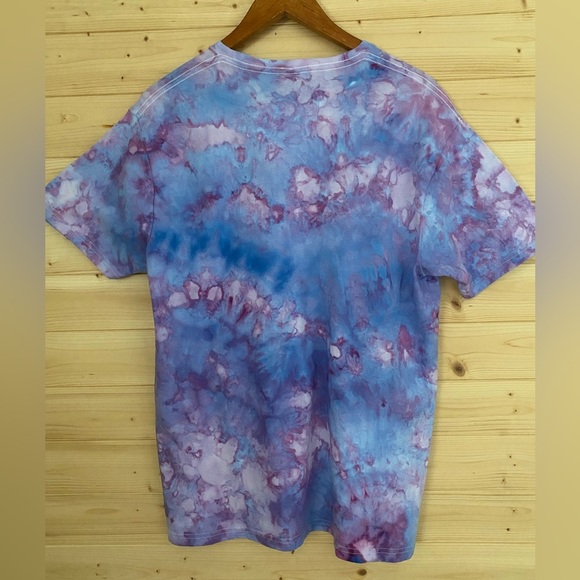 NEW Unisex GILDAN Large Unique Ice Tie-Dye Soft Style T-Shirt Periwinkle - Picture 4 of 7